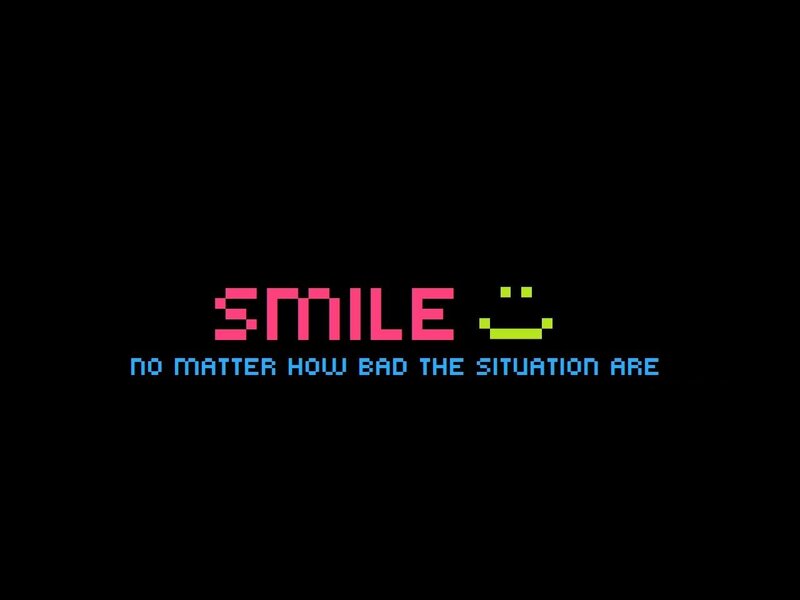 Text with Smiley Face — Black
