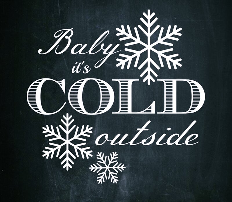 Text with Snowflakes — Black