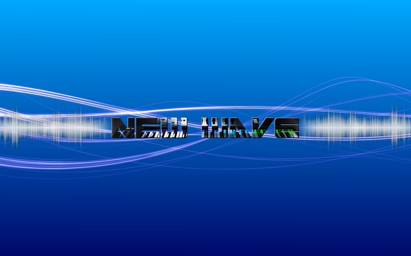 Text with Sound Waves — Blue