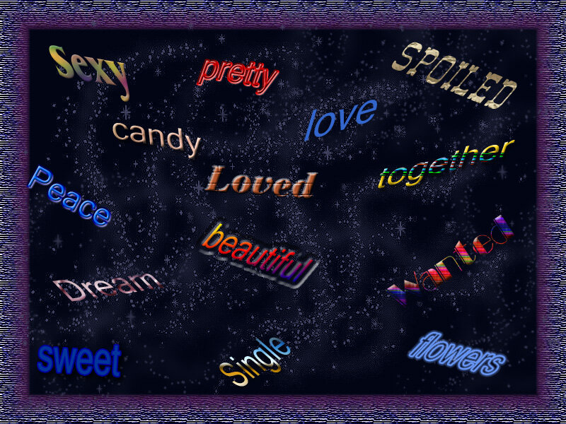 Text Words on Dark Background
