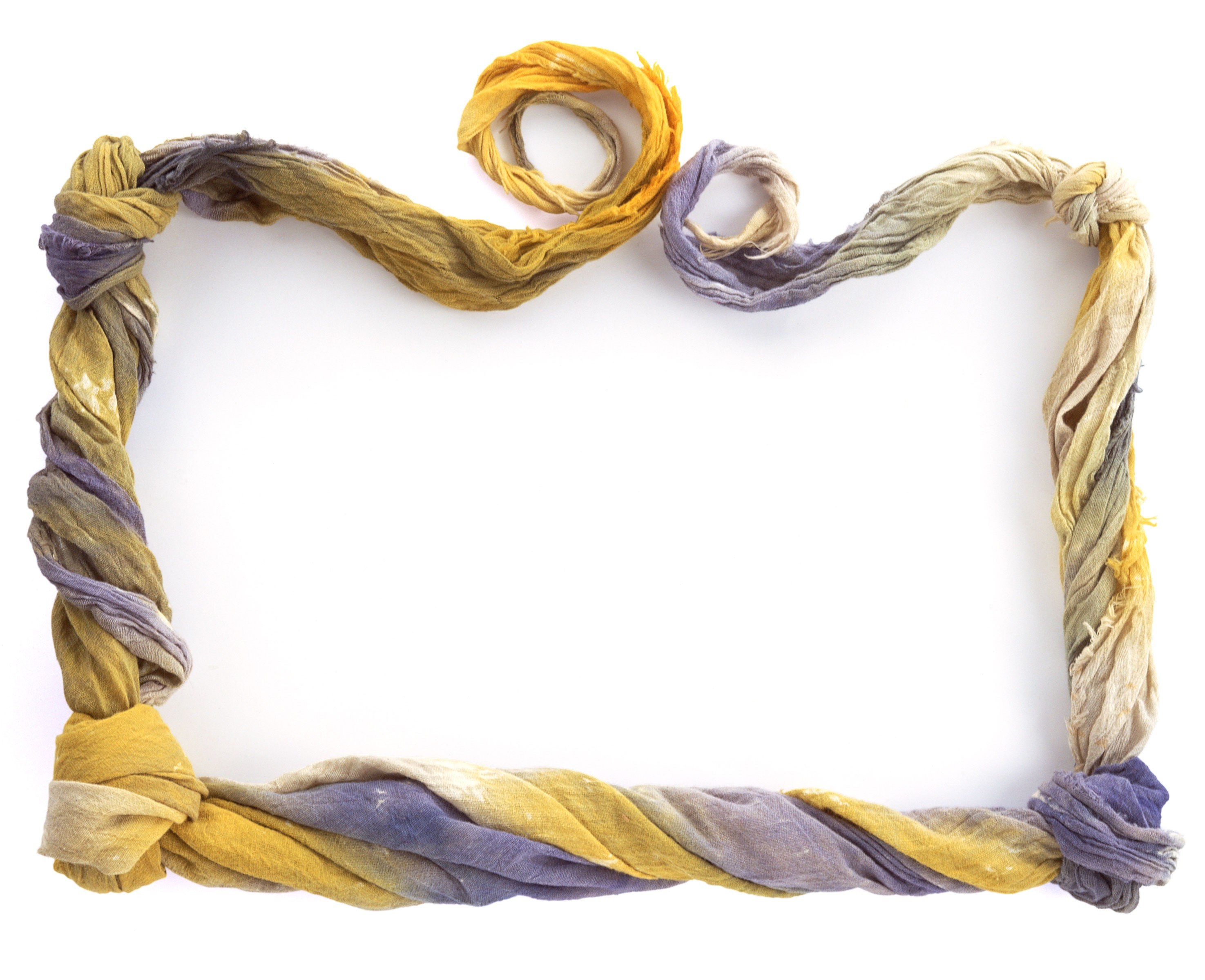 textile frame in yellow and purple
