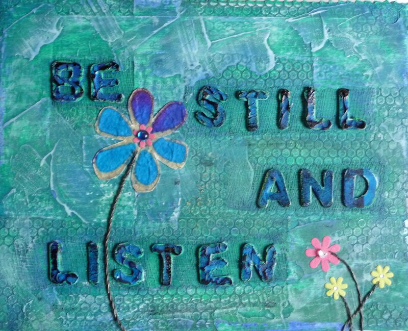 Textured Art with Flowers