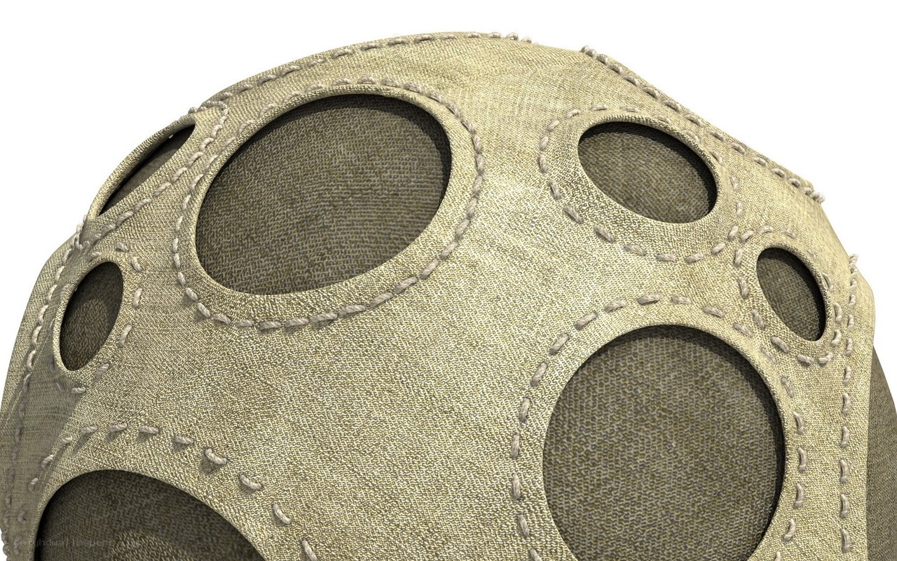 textured fabric sphere with holes