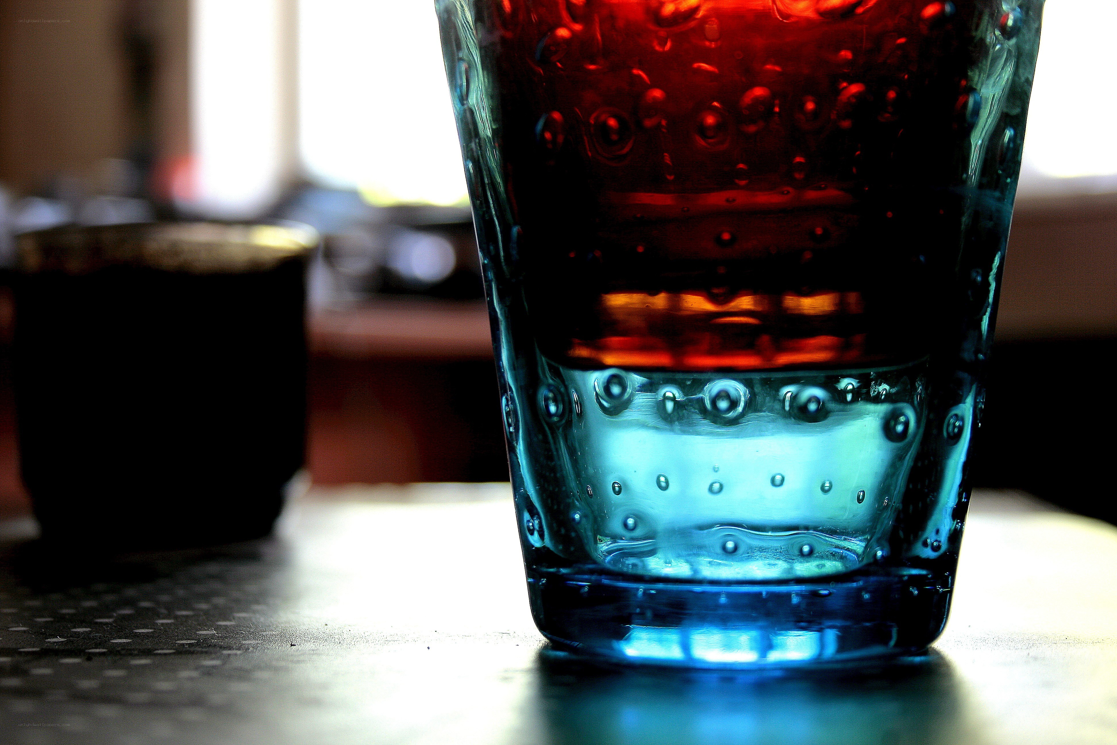 textured glass with colored light