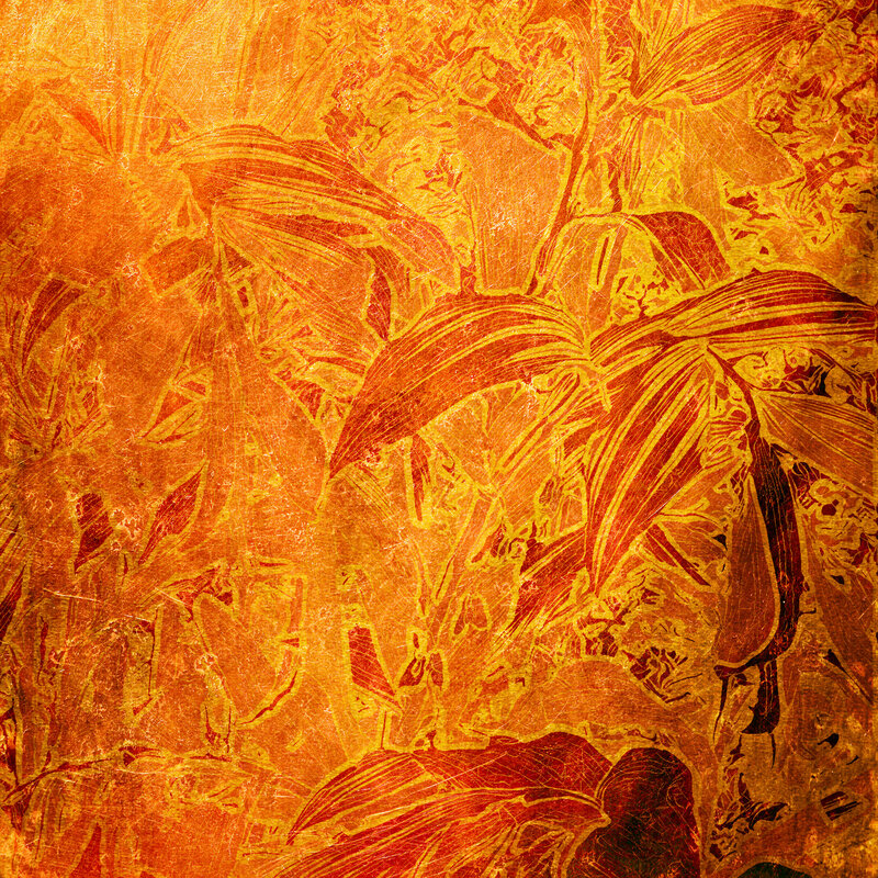 textured orange leaf pattern