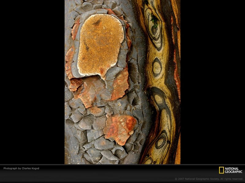 Textured rock formations