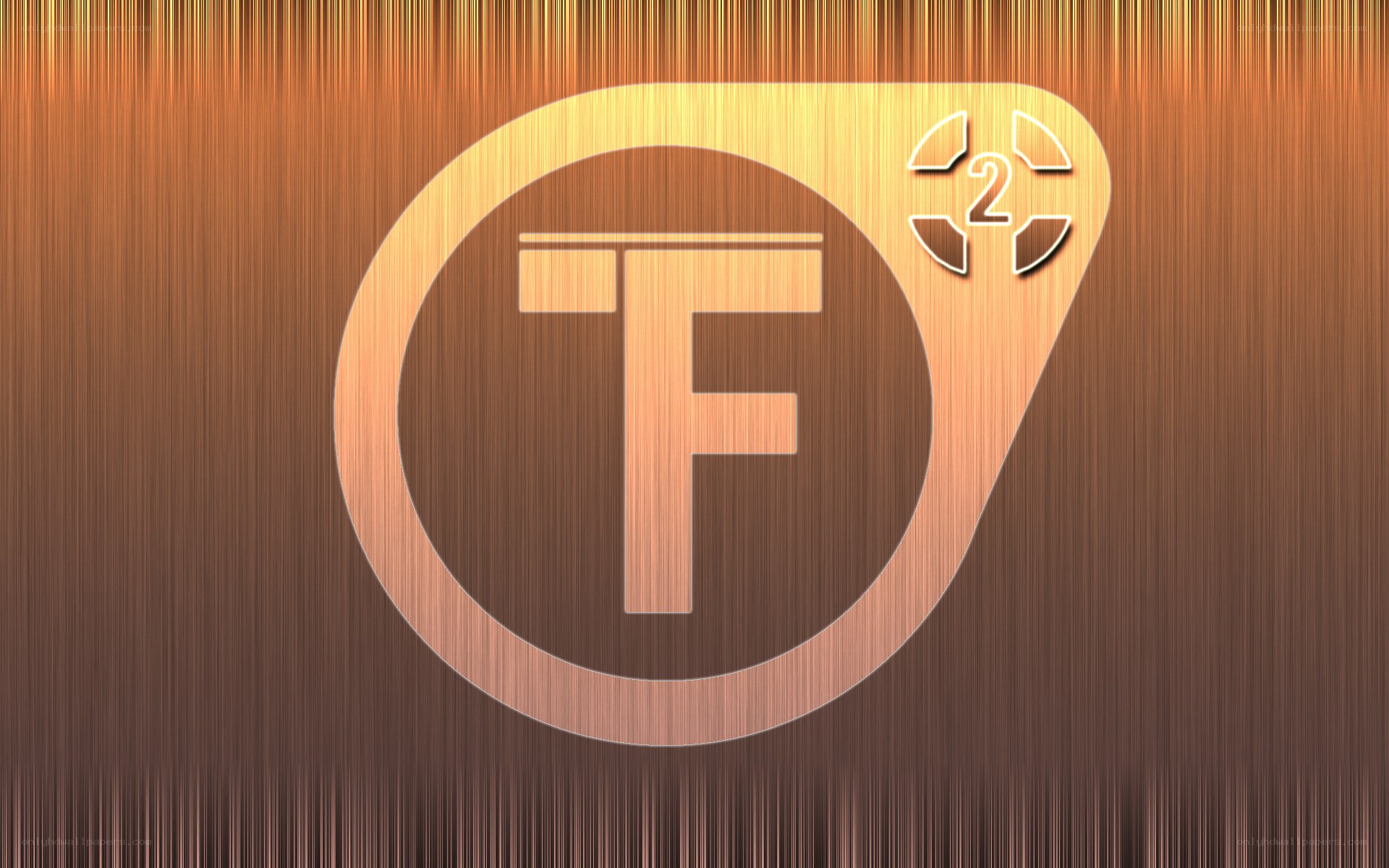 TF2 logo on brushed metal