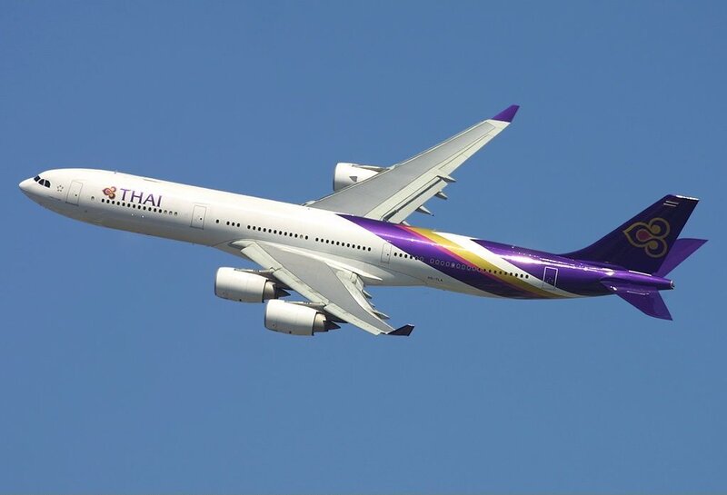 Thai Airways A340 in flight