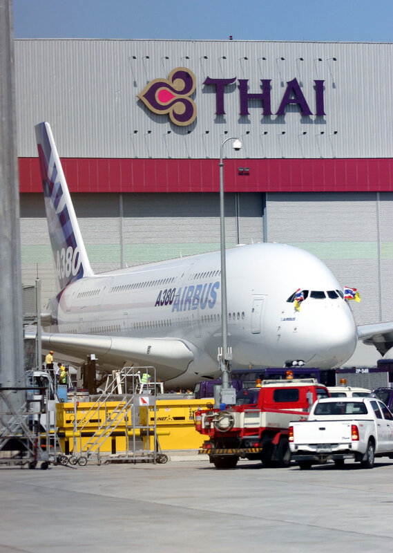 Thai Airways A380 at airport
