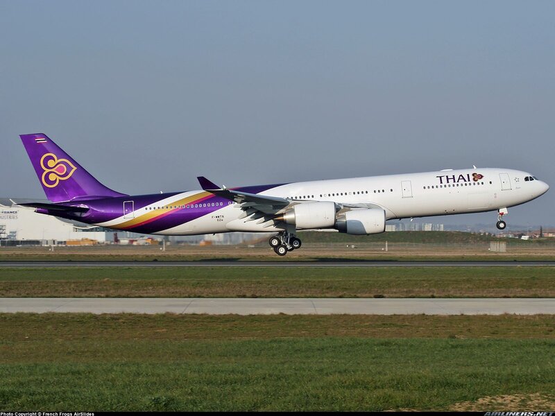 Thai Airways Airbus A330 landing