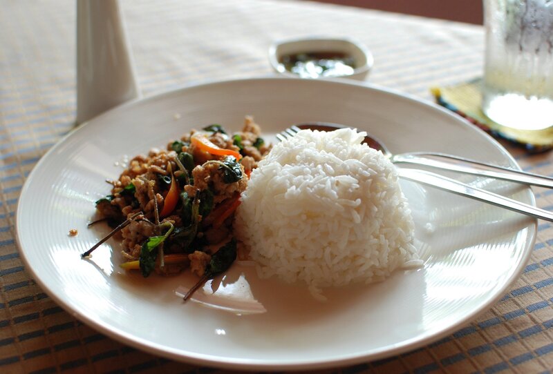 Thai basil chicken with rice