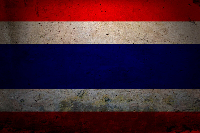 Thai flag on textured wall