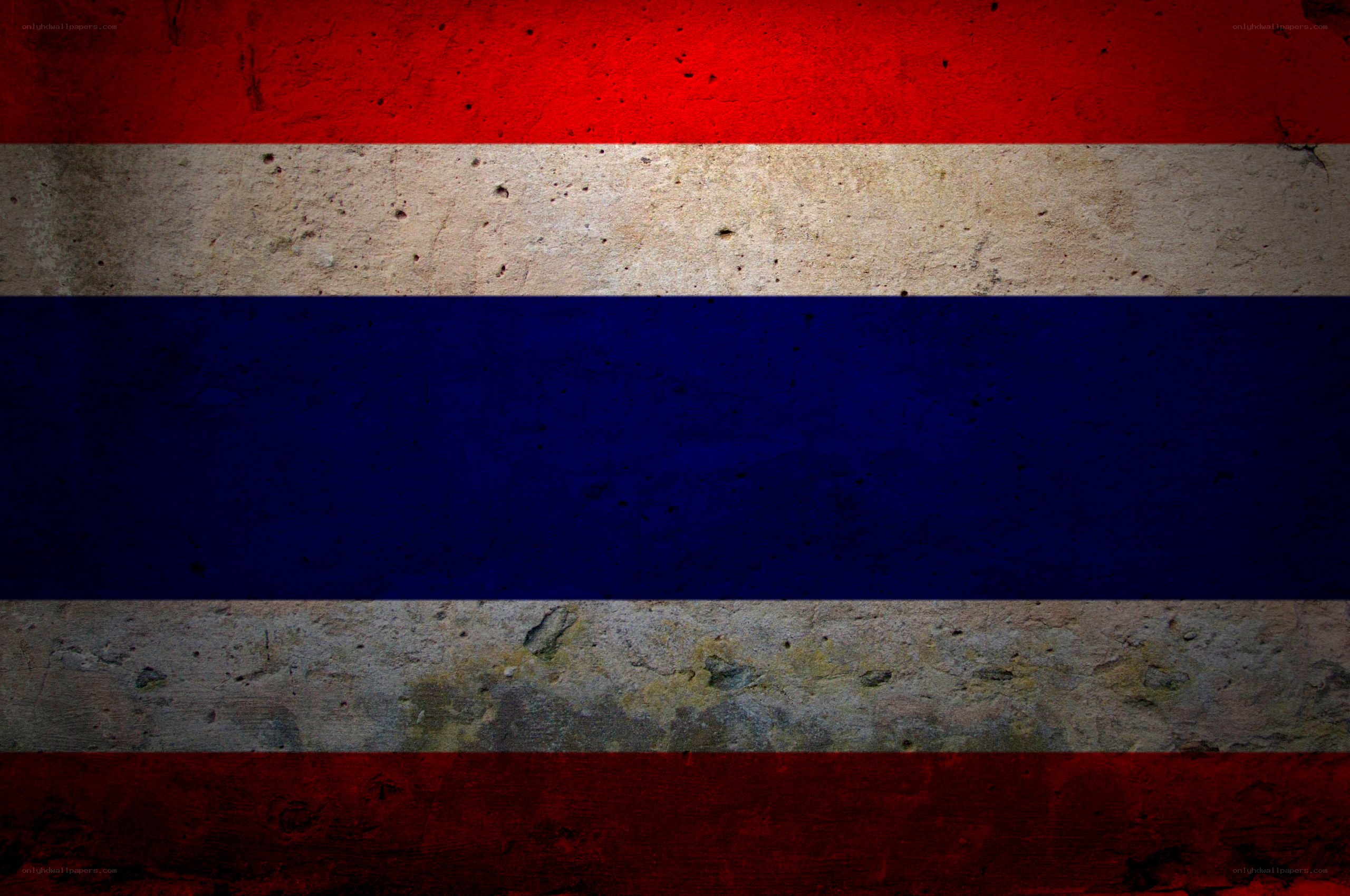 Thai flag on textured wall