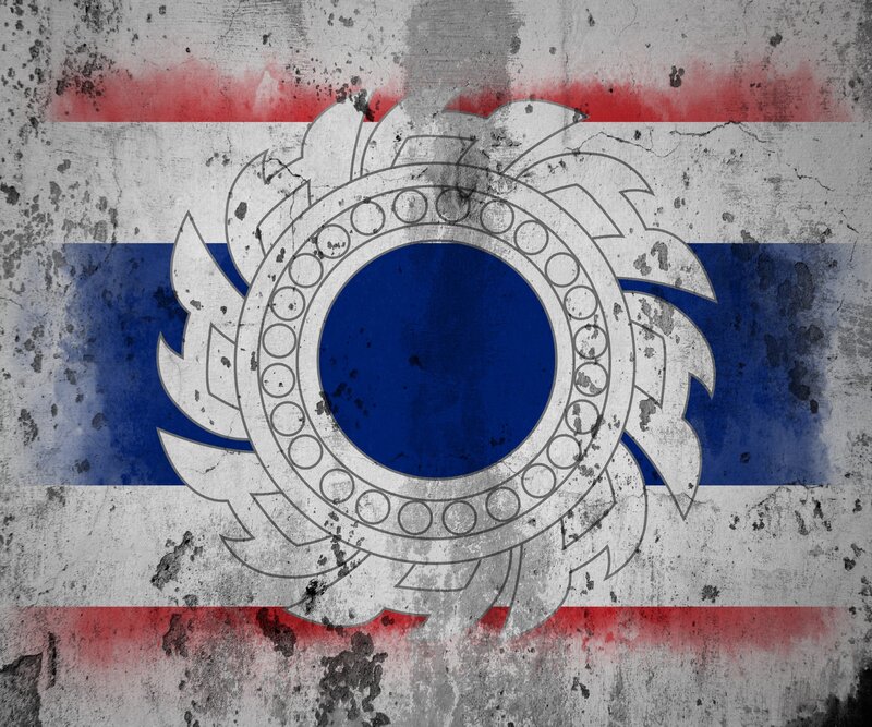Thai flag with emblem