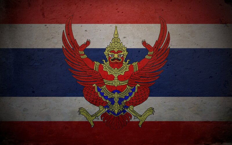 Thai flag with Garuda emblem