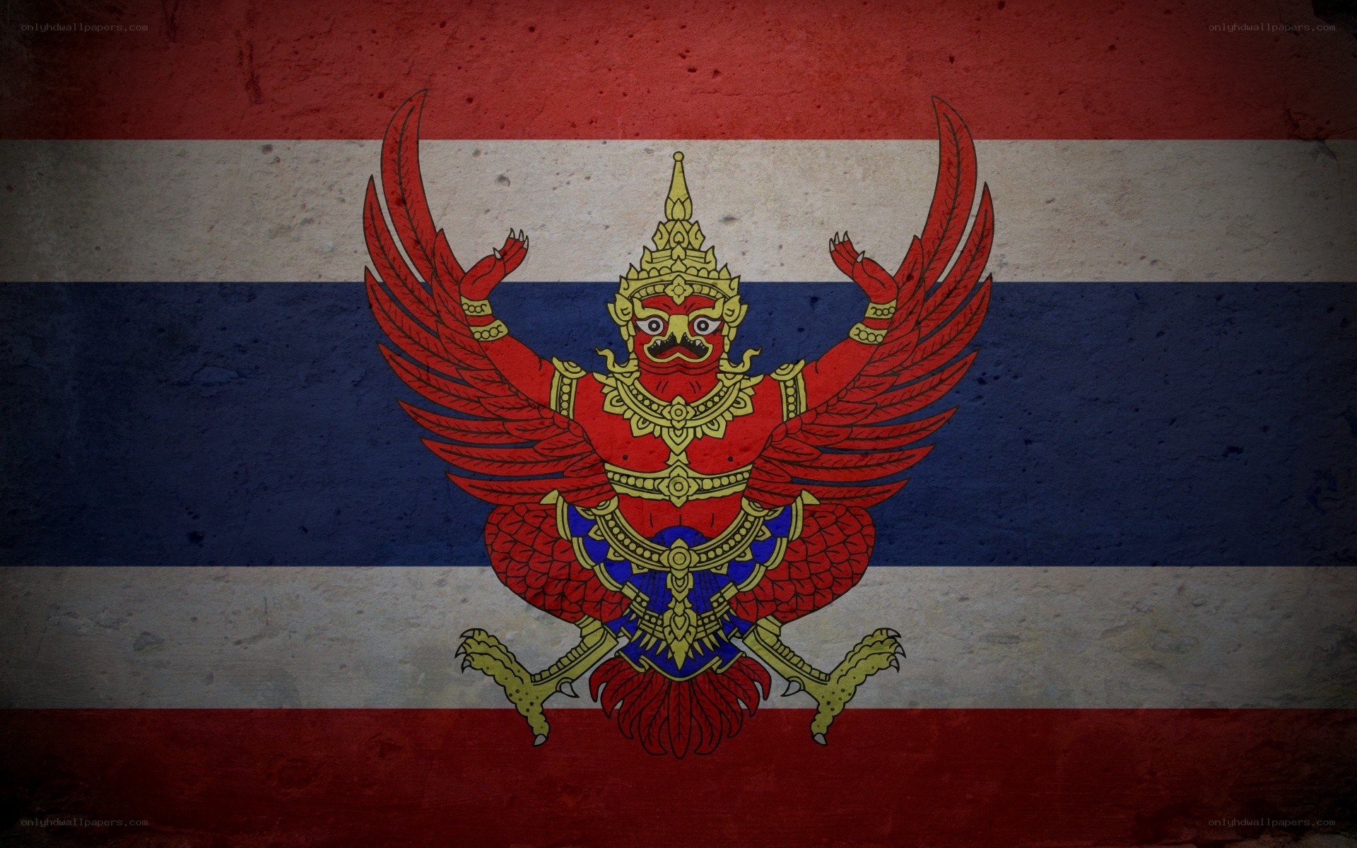Thai flag with Garuda emblem