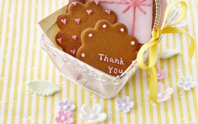 Thank you cookies in basket