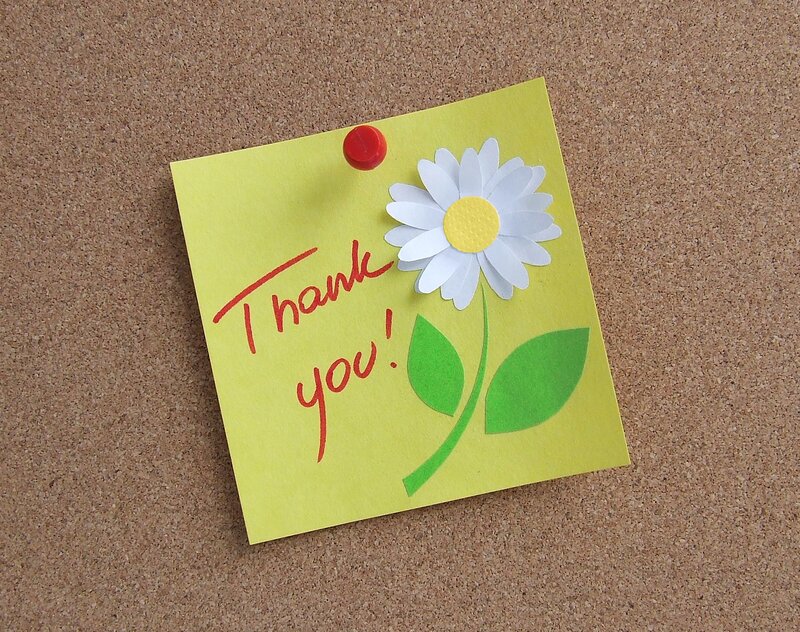 thank you note with daisy