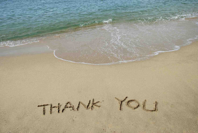 Thank You on Beach Sand