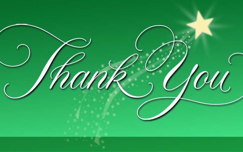 Thank You Text — Green, Festive