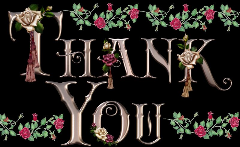 Thank You Text with Roses