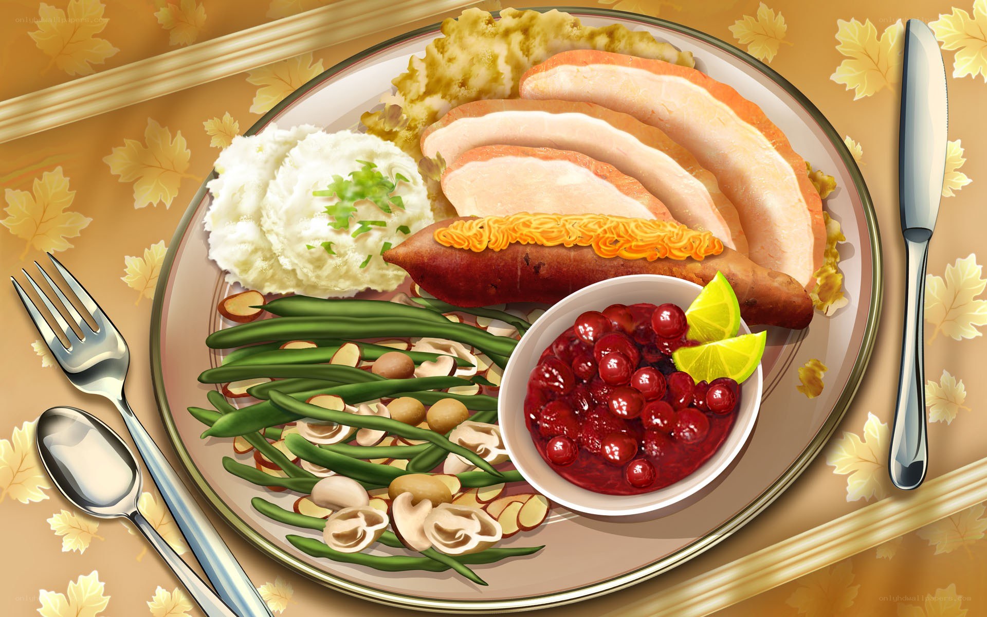 Thanksgiving dinner plate