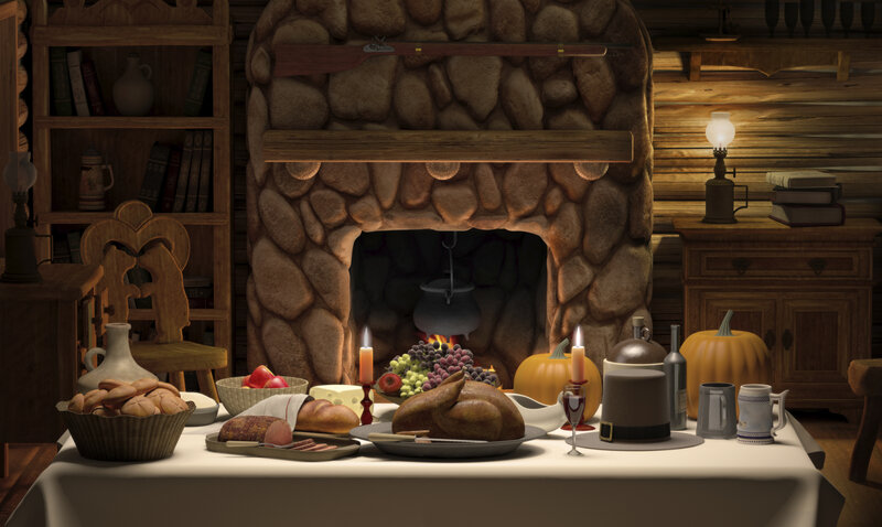 Thanksgiving Dinner Table — Brown