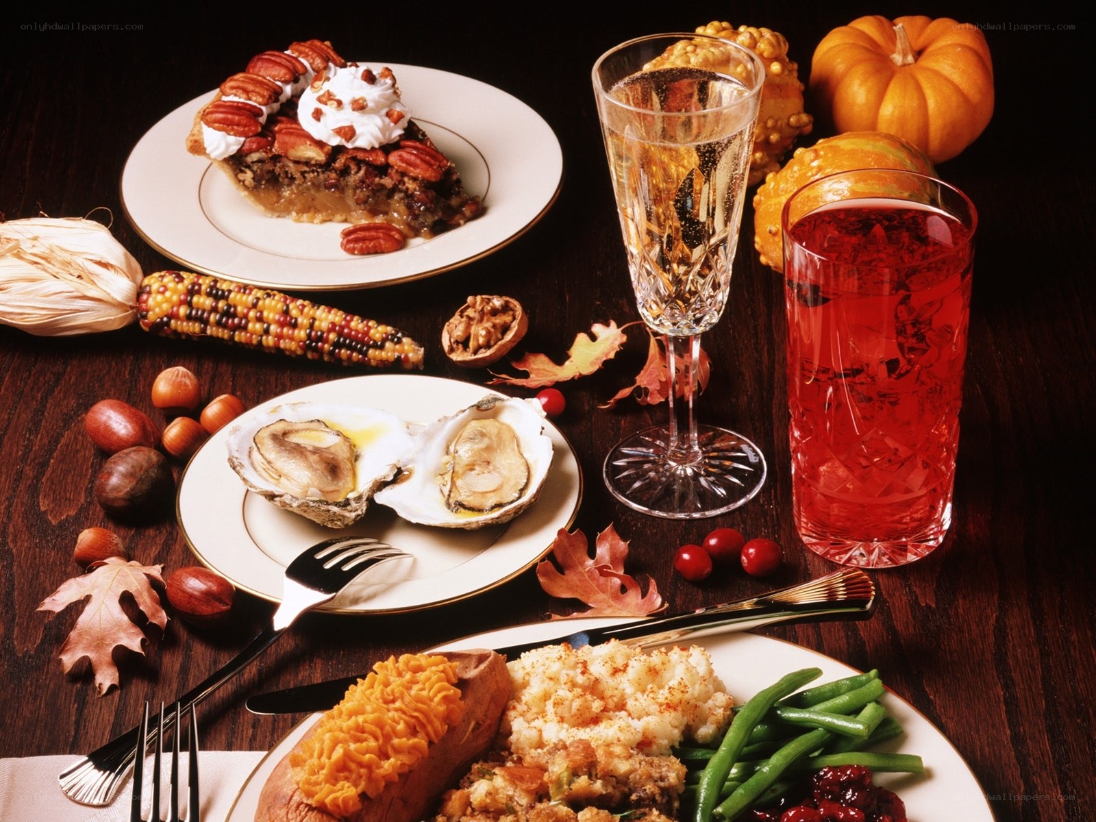 Thanksgiving feast spread