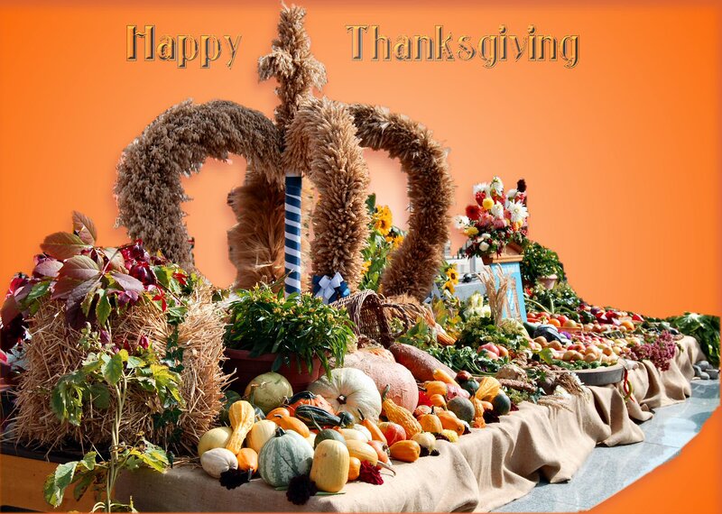 Thanksgiving Harvest Display — Orange, Festive