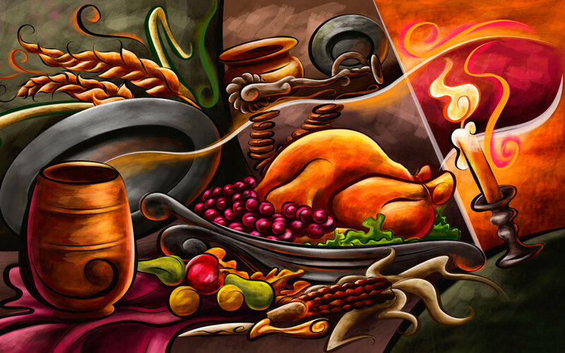 Thanksgiving still life painting