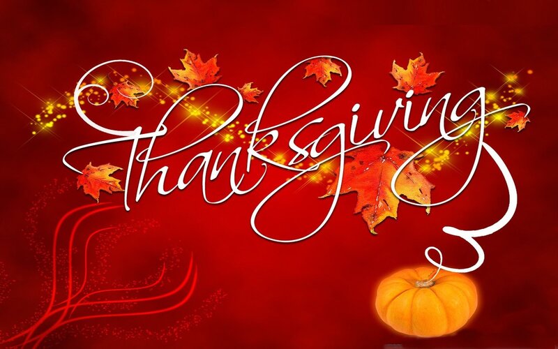 Thanksgiving Text with Leaves — Red