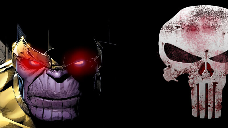 Thanos and Punisher Skull
