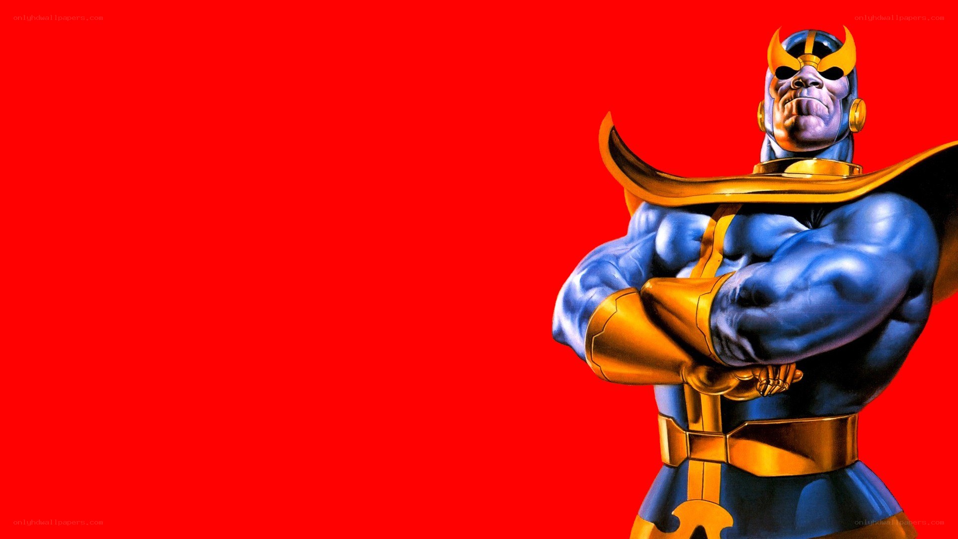 Thanos stands with arms crossed