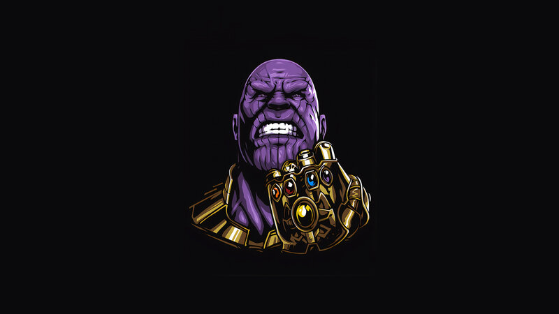 Thanos with Infinity Gauntlet — Purple, Dramatic, Digital Art, Infinity Gauntlet
