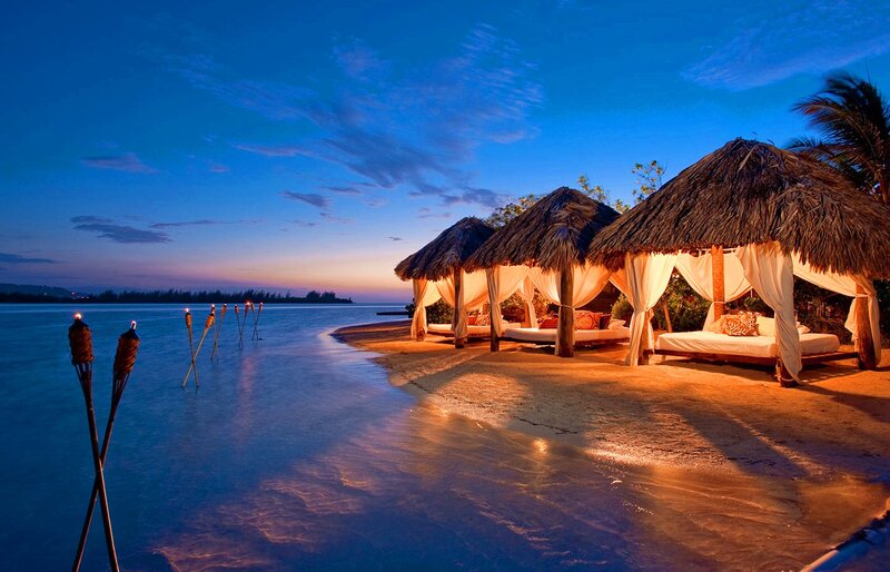 Thatched Beach Cabanas