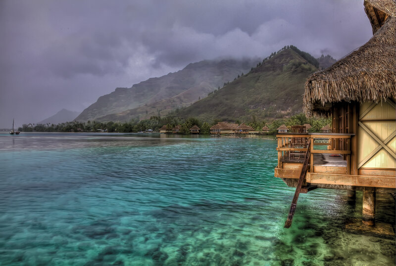 Thatched Bungalow on Water