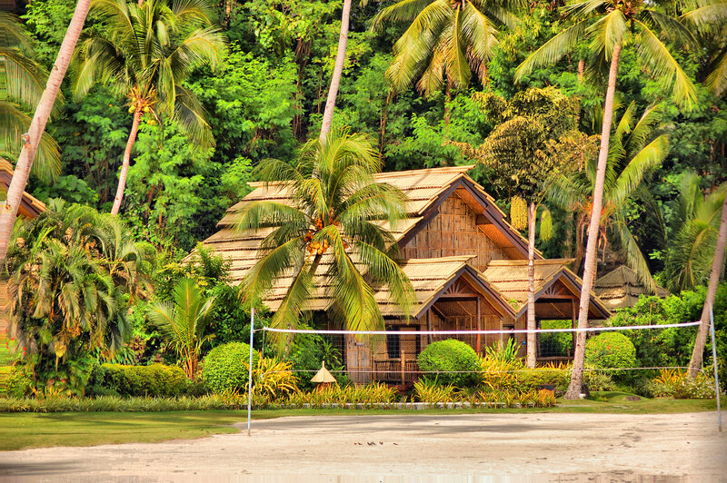 Thatched Bungalows in Jungle