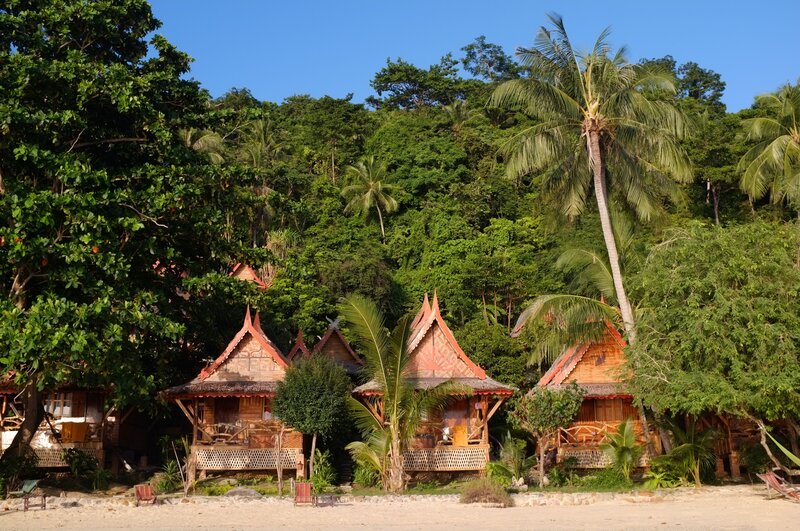 Thatched Bungalows on Beach