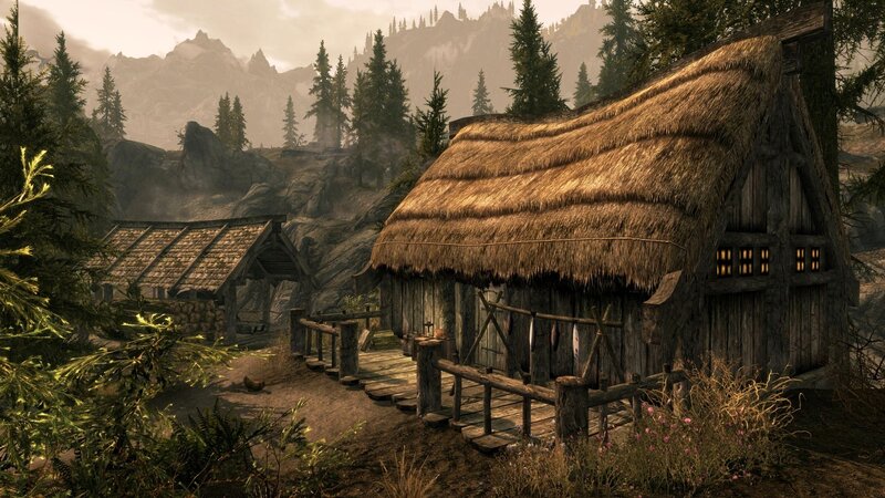Thatched Cabin in Forest