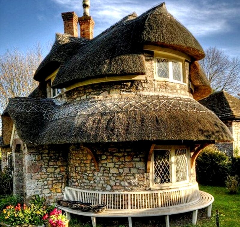 Thatched Cottage — Brown, Serene, Afternoon