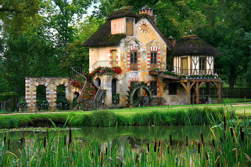 Thatched Cottage by Pond — Green, Serene, Afternoon