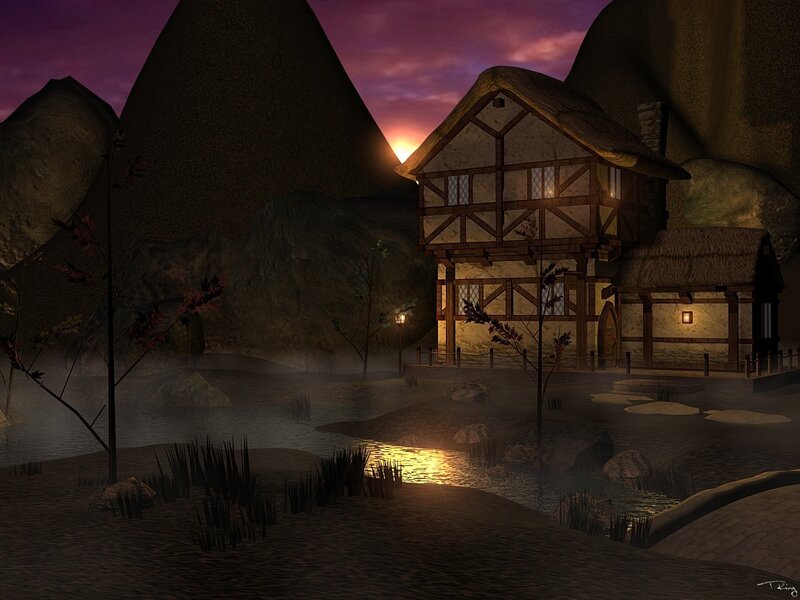 Thatched Cottage by River