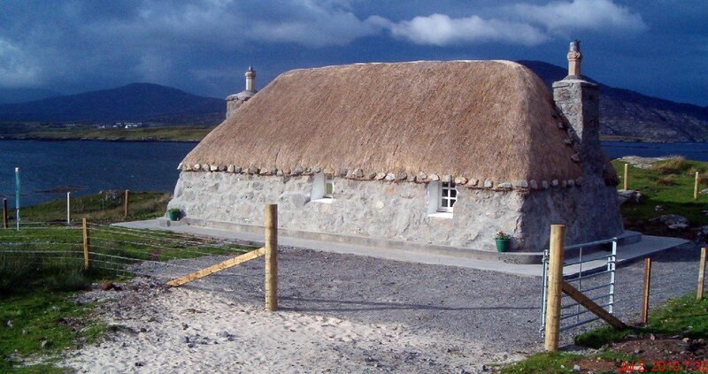 thatched cottage by the sea