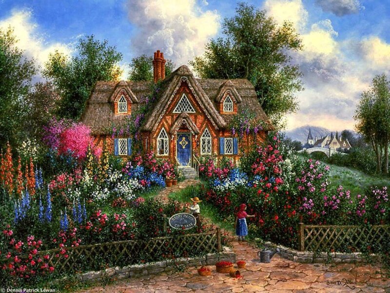 Thatched Cottage Garden — Blue