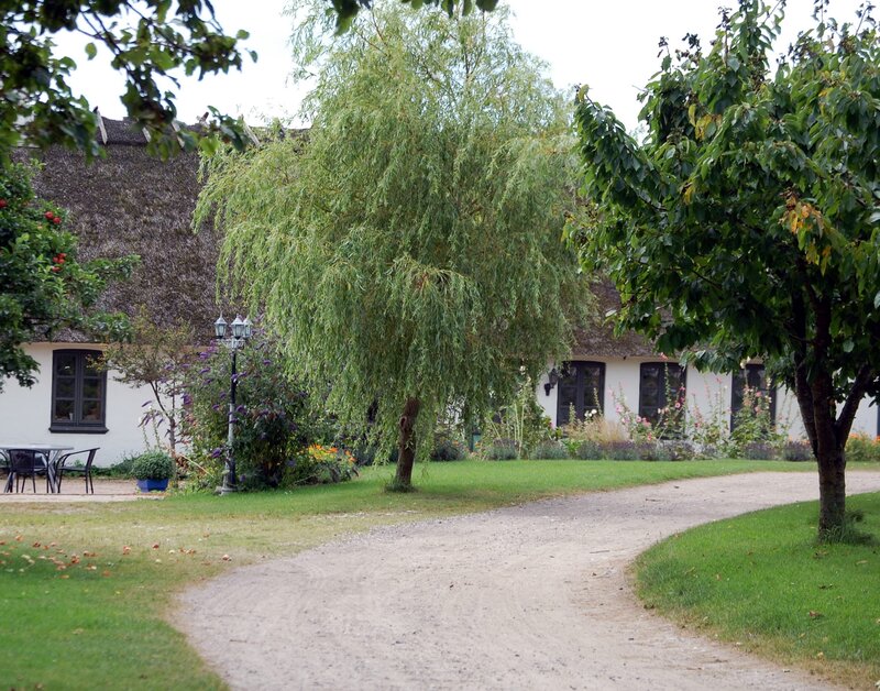 Thatched Cottage Garden — Green, Serene, Autumn