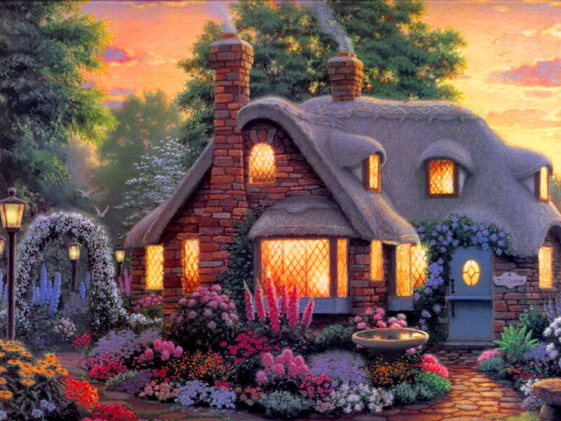 Thatched Cottage Garden — Orange