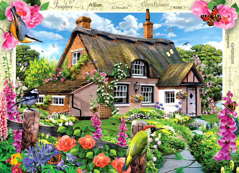 Thatched Cottage Garden — Pink, Serene