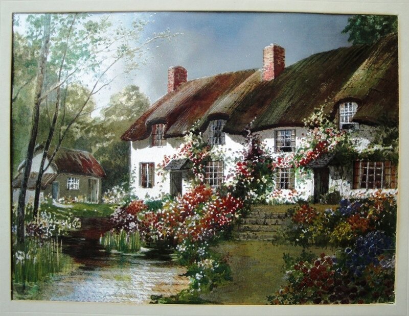 Thatched Cottage Garden — White