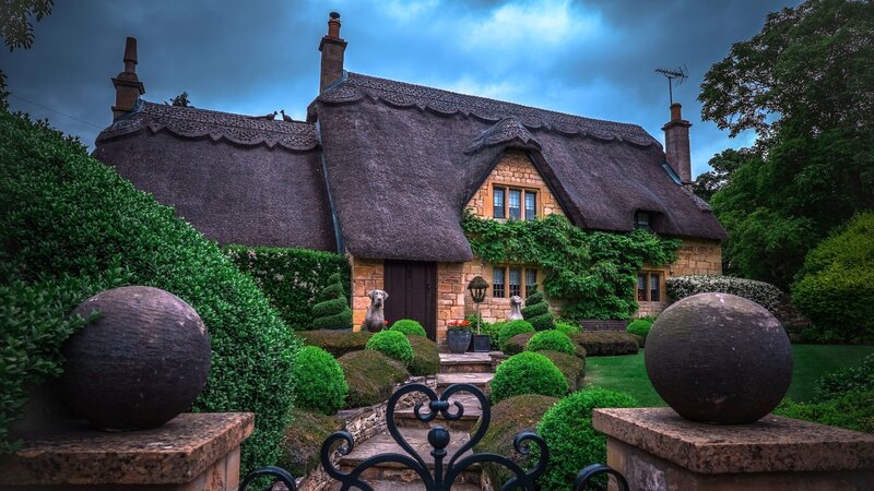 Thatched Cottage — Green, Dramatic, Afternoon