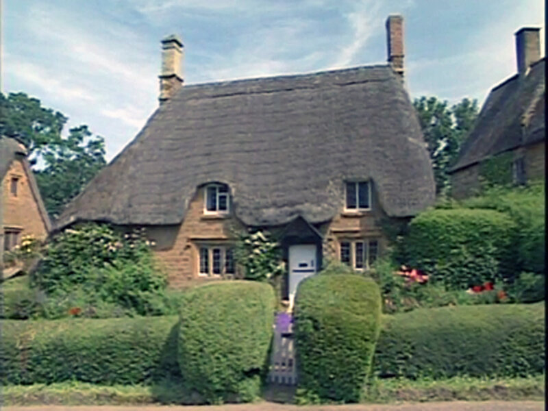 Thatched Cottage — Green, Serene, Afternoon, Photograph, Chimney, Hedge